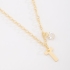 GR-02037 COLAR BANHADO A OURO 18K COM PINGENTE DE LETRA E DETALHE EM ZIRCÔNIA