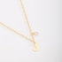 GR-02037 COLAR BANHADO A OURO 18K COM PINGENTE DE LETRA E DETALHE EM ZIRCÔNIA
