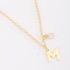 GR-02037 COLAR BANHADO A OURO 18K COM PINGENTE DE LETRA E DETALHE EM ZIRCÔNIA