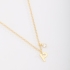 GR-02037 COLAR BANHADO A OURO 18K COM PINGENTE DE LETRA E DETALHE EM ZIRCÔNIA