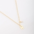 GR-02037 COLAR BANHADO A OURO 18K COM PINGENTE DE LETRA E DETALHE EM ZIRCÔNIA