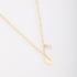 GR-02037 COLAR BANHADO A OURO 18K COM PINGENTE DE LETRA E DETALHE EM ZIRCÔNIA