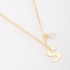 GR-02037 COLAR BANHADO A OURO 18K COM PINGENTE DE LETRA E DETALHE EM ZIRCÔNIA