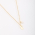 GR-02037 COLAR BANHADO A OURO 18K COM PINGENTE DE LETRA E DETALHE EM ZIRCÔNIA
