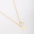 GR-02037 COLAR BANHADO A OURO 18K COM PINGENTE DE LETRA E DETALHE EM ZIRCÔNIA