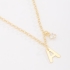 GR-02037 COLAR BANHADO A OURO 18K COM PINGENTE DE LETRA E DETALHE EM ZIRCÔNIA