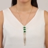 GR-02164 COLAR COM PEDRAS LAPIDADAS RETANGULARES ESMERALDA