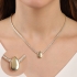 GR-02183 COLAR BANHADO A OURO 18K RIVIERA EM ZIRCÔNIAS BAGUETE E PINGENTE DE GOTA LISA