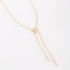 GR-02203 COLAR BANHADO A OURO 18K ESTILO GRAVATA COM PINGENTE TRIANGULAR EM ZIRCÔNIAS E TERMINAÇÕES DELICADAS