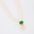 GR-02217 COLAR BANHADO A OURO 18K COM DETALHES EM PÉROLAS E PINGENTE CENTRAL OVAL