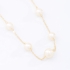 GR-02248 COLAR BANHADO A OURO 18K COM PÉROLAS INTERCALADAS EM CORRENTE DELICADA