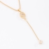 GR-02257 COLAR BANHADO A OURO 18K COM PINGENTE OVAL EM ZIRCÔNIAS, PEDRA CENTRAL EM FORMATO QUADRADO E DETALHE EM CORRENTE PENDENTE