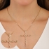 GR-02272 COLAR BANHADO A OURO 18K COM PINGENTE EM FORMATO DE CRUZ COM ELOS E DETALHES EM ZIRCÔNIAS