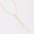 GR-02277 COLAR BANHADO A OURO 18K EM MODELO GRAVATINHA COM PEDRAS LEITOSAS