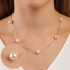 GR-02287 COLAR BANHADO A OURO 18K COM PÉROLAS ESPAÇADAS AO LONGO DA CORRENTE