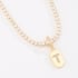 GR-02317 GARGANTILHA BANHADA A OURO 18K RIVIERA COM PINGENTE DE LETRA