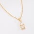 GR-02380 GARGANTILHA BANHADA A OURO 18K COM PINGENTE  DE MENINA E DETALHES EM ZIRCÔNIAS