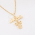 GR-02393 COLAR BANHADO A OURO 18K COM PINGENTE MÃE DE MENINA
