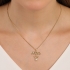 GR-02393 COLAR BANHADO A OURO 18K COM PINGENTE MÃE DE MENINA