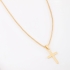 GR-03013 COLAR BANHADO A OURO 18K COM PINGENTE EM FORMATO DE CRUZ LISA