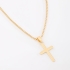 GR-03013 COLAR BANHADO A OURO 18K COM PINGENTE EM FORMATO DE CRUZ LISA