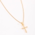 GR-03023 COLAR BANHADO A OURO 18K COM PINGENTE DE CRUZ LISA