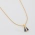 GRN-00548 COLAR BANHADO A OURO 18K COM PINGENTE DE NOSSA SENHORA APARECIDA EM ZIRCÔNIAS AZUIS
