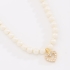 GX-0048 COLAR BANHADO A OURO 18K COM PÉROLAS E PINGENTE DE CORAÇÃO CRAVEJADO