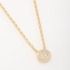 GX-0104 COLAR BANHADO A OURO 18K EM MALHA E PINGENTE ESFERA COM CORAÇÃO CRAVEJADO