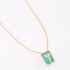 GX-0122 COLAR BANHADO A OURO 18K COM PINGENTE RETANGULAR E ESPIRÍTO SANTO CRAVEJADO
