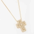 GX-0157 COLAR BANHADO A OURO 18K COM CORRENTE VENEZIANA E PINGENTE EM FORMATO DE CRUZ