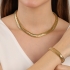 PX-0088 PULSEIRA BANHADA A OURO 18K COM DESIGN ESTRUTURADO EM ELOS ARTICULADOS
