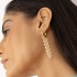 AC-0907 BRINCO BANHADO A OURO 18K COM ARGOLA E FRANJAS DE MINI PÉROLAS