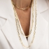 CH-0155 CHOKER BANHADA A OURO 18K COM ELO CARTIER ALONGADO 