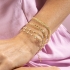 PX-0056 PULSEIRA BANHADA A OURO 18K COM PINGENTES DE CORAÇÃO COM ZIRCÔNIAS
