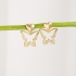 BR-02366 - BRINCO BANHADO A OURO 18K DE CORAÇÃO E PINGENTE DE BORBOLETA