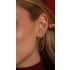 BR-03172 BRINCO BANHADO A OURO 18K COM DESIGN EAR CUFF EM ZIRCÔNIAS E CORRENTES MÚLTIPLAS