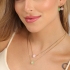 GR-01563 COLAR BANHADO A OURO 18K COM CORRENTE VENEZIANA E PINGENTE REDONDO EM CRISTAL