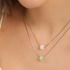GR-01563 COLAR BANHADO A OURO 18K COM CORRENTE VENEZIANA E PINGENTE REDONDO EM CRISTAL