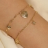 PU-00268 PULSEIRA BANHADA A OURO 18K COM CORRENTE ELO DELICADO E PINGENTES EM FORMATO DE CORAÇÃO