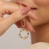 GR-00629 COLAR BANHADO A OURO 18K COM CORRENTE VENEZIANA E PINGENTE CIRCULAR VAZADO