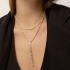 GR-02149 COLAR BANHADO A OURO 18K GRAVATA COM ZIRCÔNIAS EM GOTAS E CORDÃO BAIANO