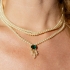 GR-02217 COLAR BANHADO A OURO 18K COM DETALHES EM PÉROLAS E PINGENTE CENTRAL OVAL