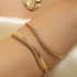 PR-0121 PULSEIRA BANHADA A OURO 18K COM CORRENTE ESTILO FITA LAMINADA