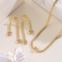 CJ-00117 CONJUNTO BANHADO A OURO 18K COM CORRENTE ELO SNAKE E DETALHES EM BORBOLETA