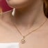 CJX-00053 CONJUNTO BANHADO A OURO 18K COM PINGENTE E BRINCOS EM FORMATO DE CORAÇÃO