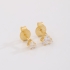 KDBF-0012 KIT COM 10 PARES DE BRINCOS DUPLO BANHADOS A OURO 18K COM PEDRA EM TRIANGULAR
