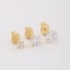KTBF-0006 TRIO DE BRINCOS BANHADOS A OURO 18K COM PEDRAS EM ZIRCÔNIA