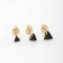 KTBF-0009 KIT COM 10 TRIOS DE BRINCOS COM PEDRAS LAPIDADAS EM FORMATO TRIANGULA