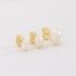 KTBF-0051 TRIO DE BRINCOS BANHADOS A OURO 18K DE GOTA COM PÉROLAS